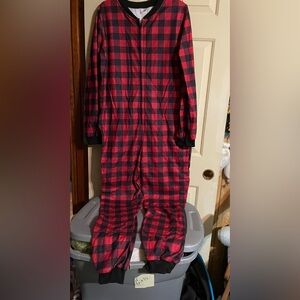 Red and Black Plaid Onesie Pajamas